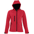 Pepper Red - Front - SOLS Womens-Ladies Replay Hooded Soft Shell Jacket