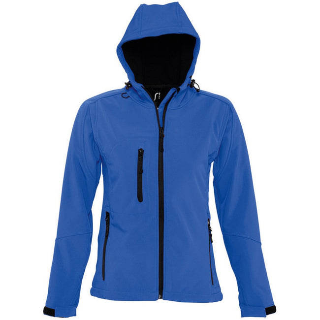 Royal Blue - Front - SOLS Womens-Ladies Replay Hooded Soft Shell Jacket