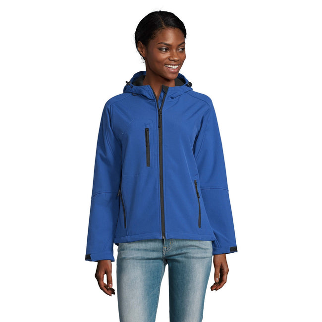 Royal Blue - Back - SOLS Womens-Ladies Replay Hooded Soft Shell Jacket