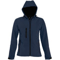 French Navy - Front - SOLS Womens-Ladies Replay Hooded Soft Shell Jacket