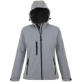 Grey Marl - Front - SOLS Womens-Ladies Replay Hooded Soft Shell Jacket