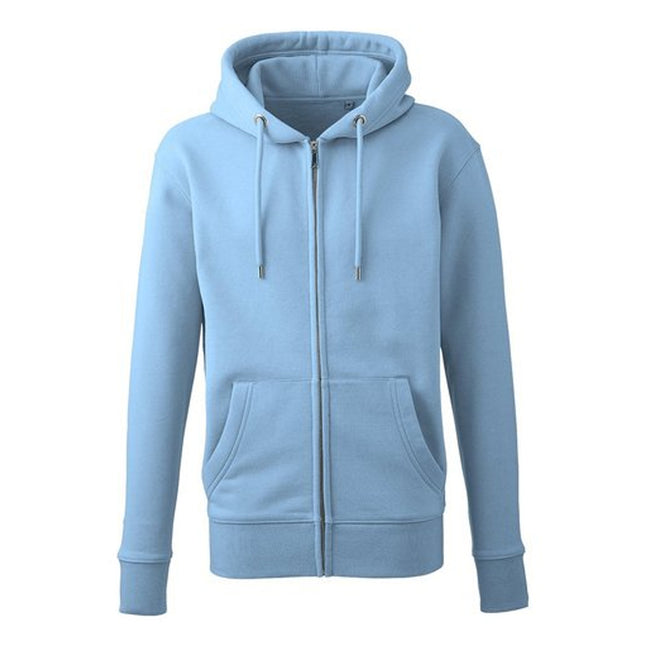 Light Blue - Front - Anthem Mens Full Zip Hoodie