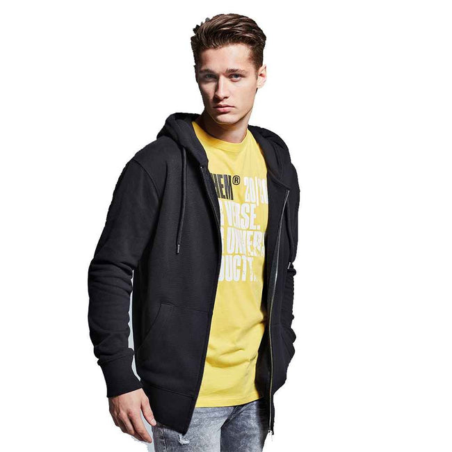 Black - Side - Anthem Mens Full Zip Hoodie