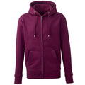Burgundy - Front - Anthem Mens Full Zip Hoodie