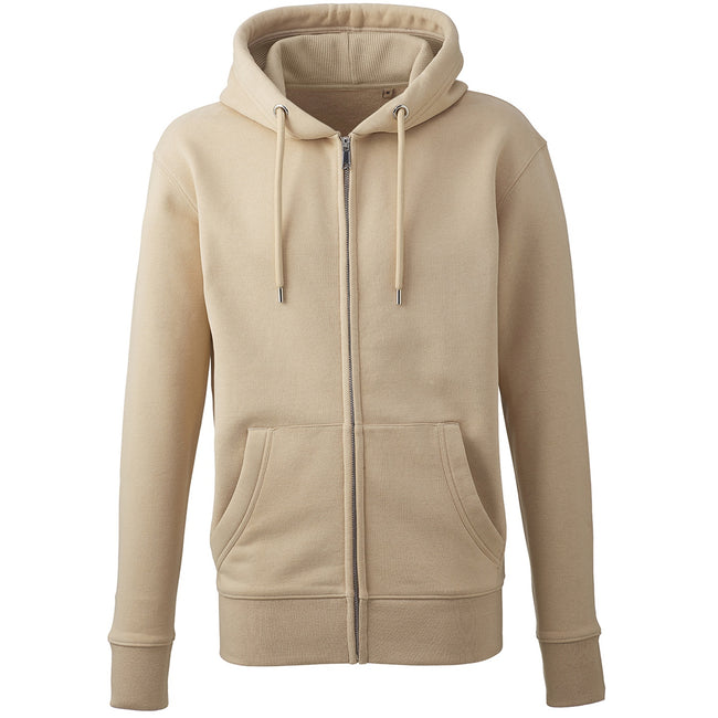 Desert Sand - Front - Anthem Mens Full Zip Hoodie