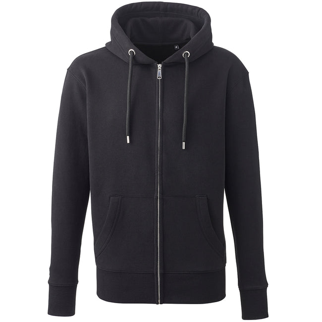 Black - Front - Anthem Mens Full Zip Hoodie