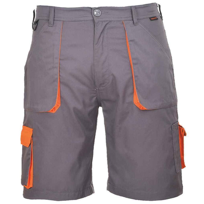 Gray - Front - Portwest Mens Texo Contrast Cargo Shorts
