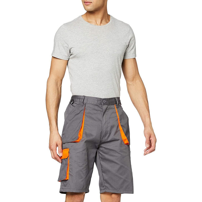 Gray - Back - Portwest Mens Texo Contrast Cargo Shorts