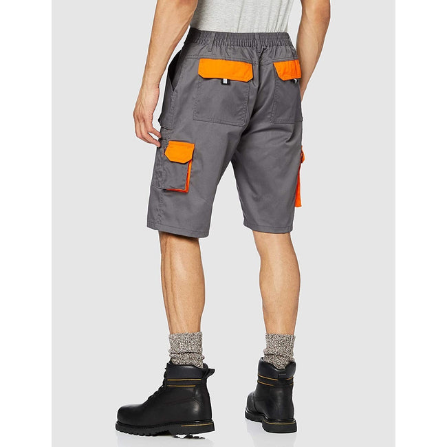 Gray - Side - Portwest Mens Texo Contrast Cargo Shorts