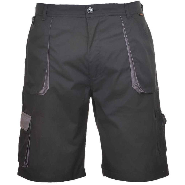 Black - Front - Portwest Mens Texo Contrast Cargo Shorts