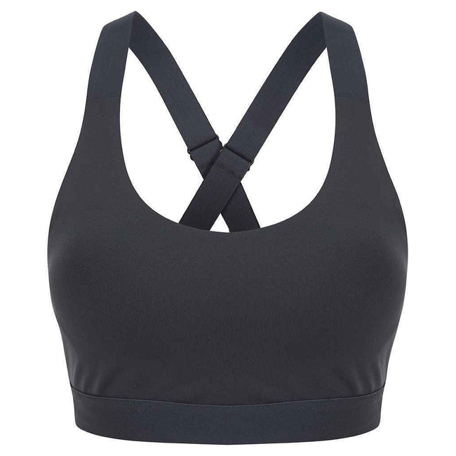 Charcoal - Back - Tombo Womens-Ladies Medium Impact Core Bra