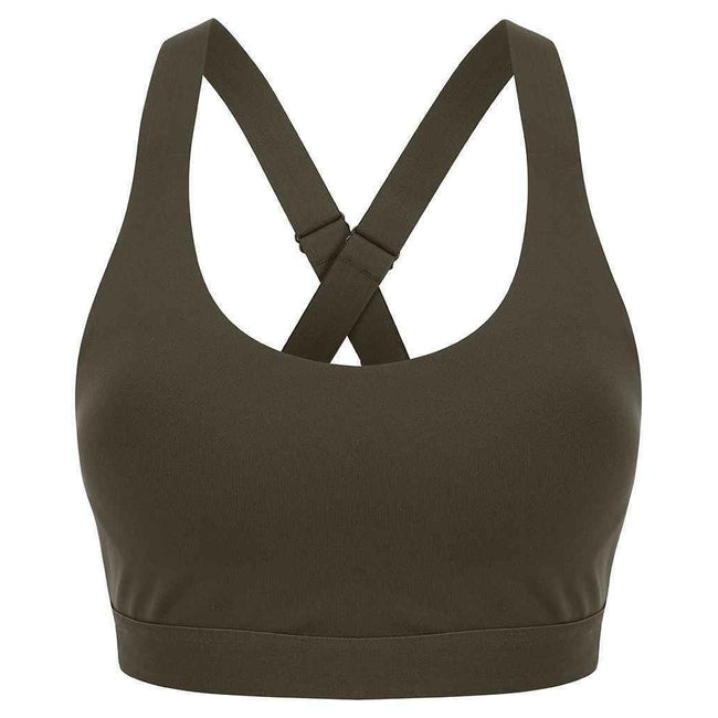 Olive Green - Front - Tombo Womens-Ladies Medium Impact Core Bra