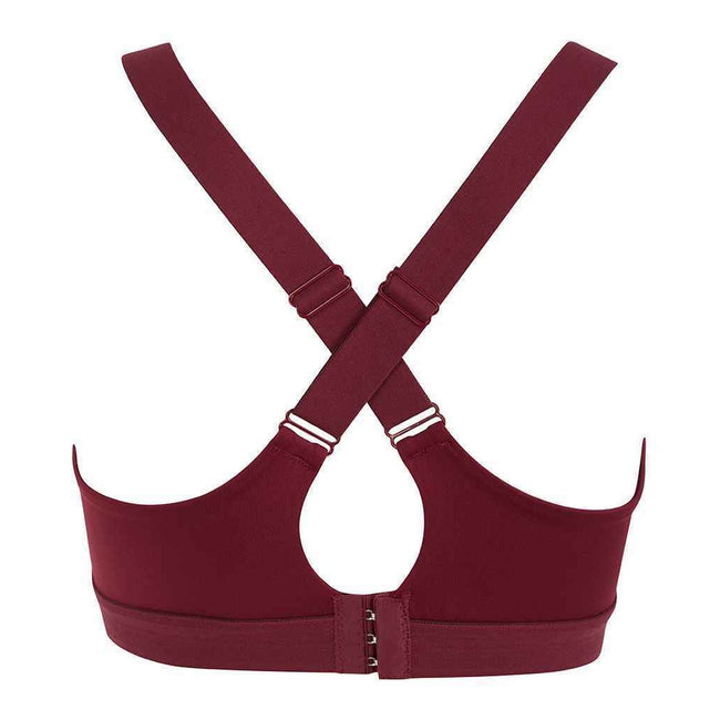 Dark Burgundy - Back - Tombo Womens-Ladies Medium Impact Core Bra