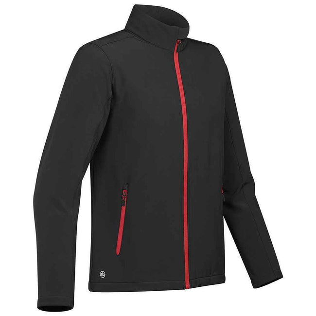 Black-Bright Red - Back - Stormtech Mens Orbiter Soft Shell Jacket