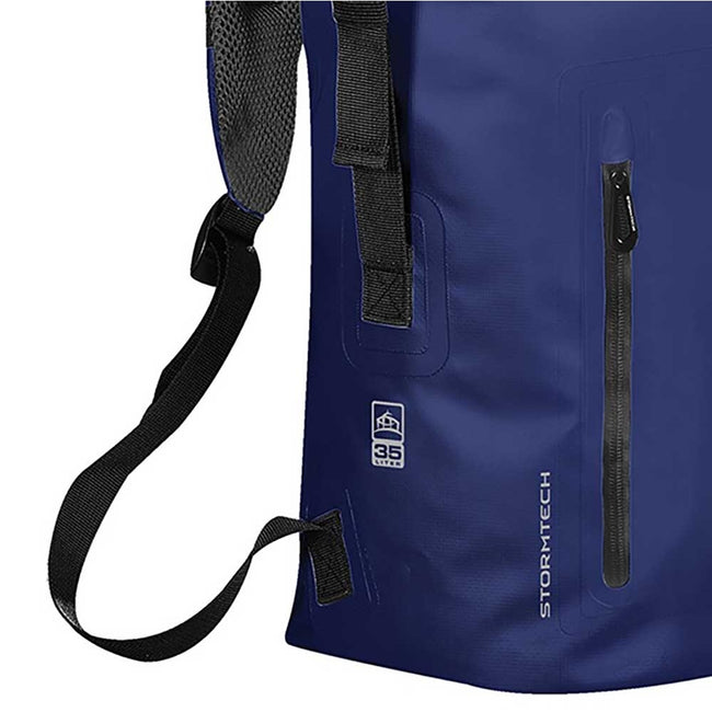 Ocean Blue-Black - Side - Stormtech Cascade Waterproof Knapsack
