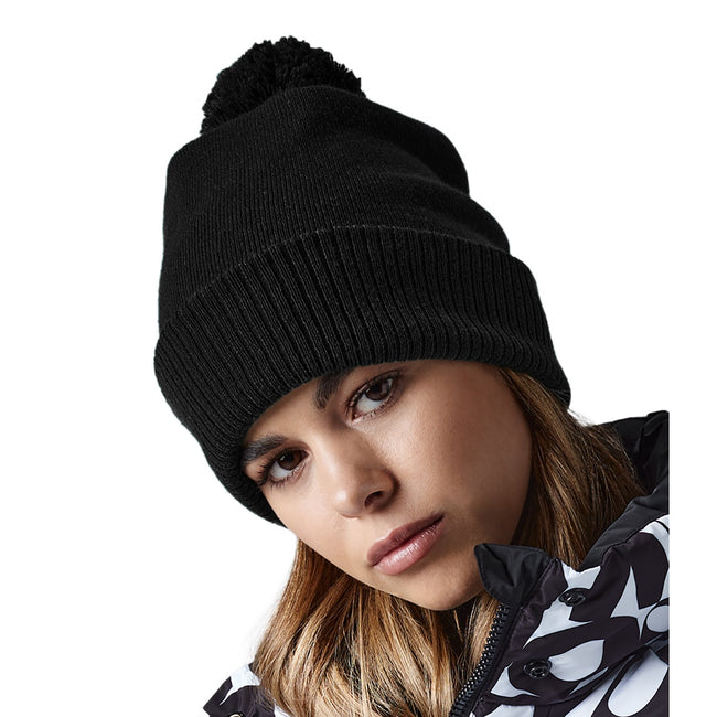 Black - Back - Beechfield Snowstar Thermal Beanie