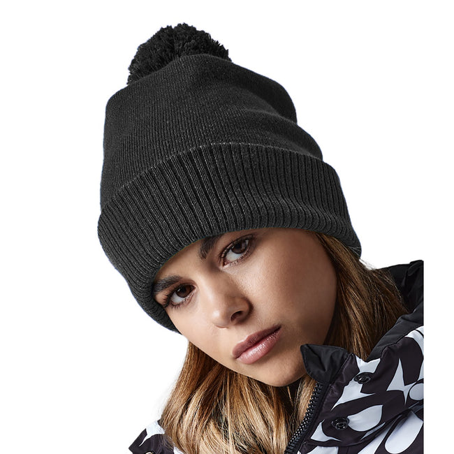 Charcoal - Back - Beechfield Snowstar Thermal Beanie