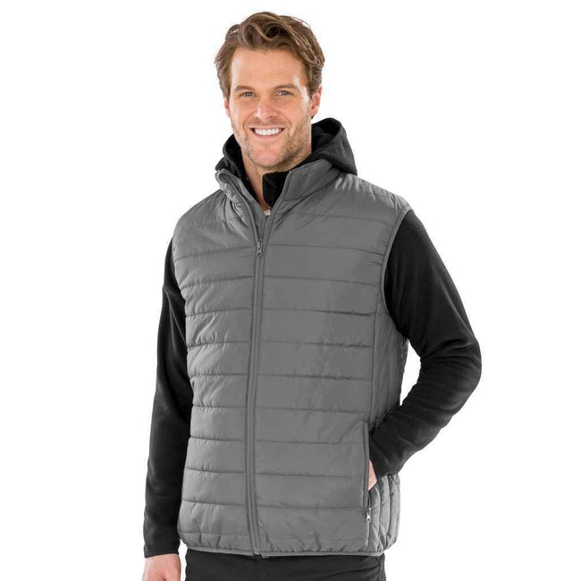 Gray - Back - Result Mens Promo Core Padded Body Warmer