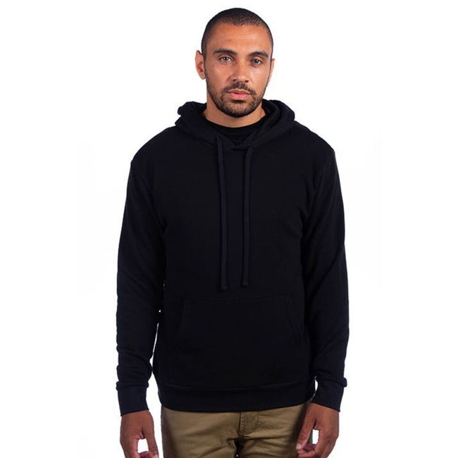 Black - Front - Next Level Mens Hoodie
