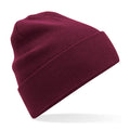 Burgundy - Front - Beechfield Original Cuffed Cotton Beanie