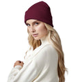 Burgundy - Back - Beechfield Original Cuffed Cotton Beanie