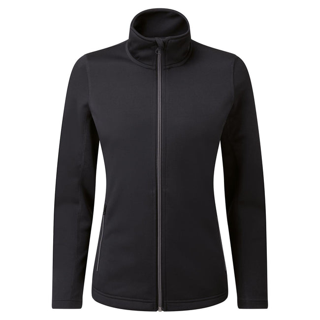 Black - Front - Premier Womens-Ladies Dyed Sweat Jacket