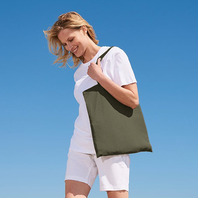 Khaki - Back - SOLS Awake Recycled Tote Bag