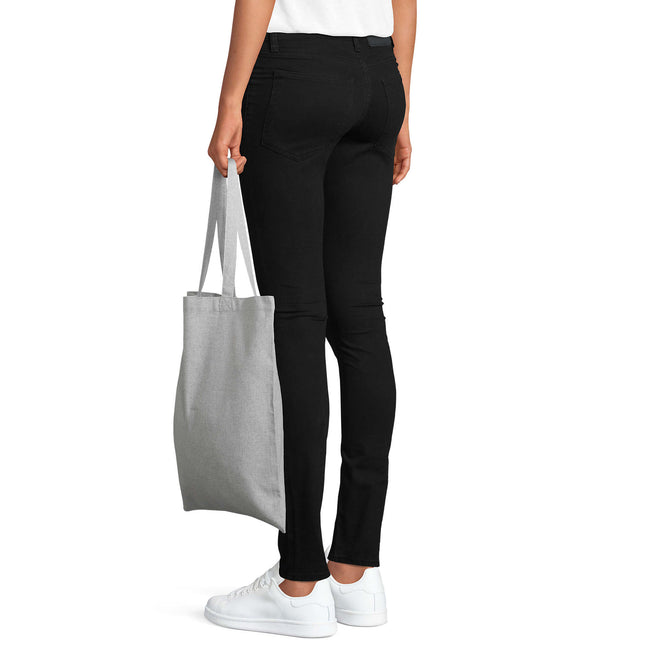 Gray - Side - SOLS Awake Marl Recycled Tote Bag
