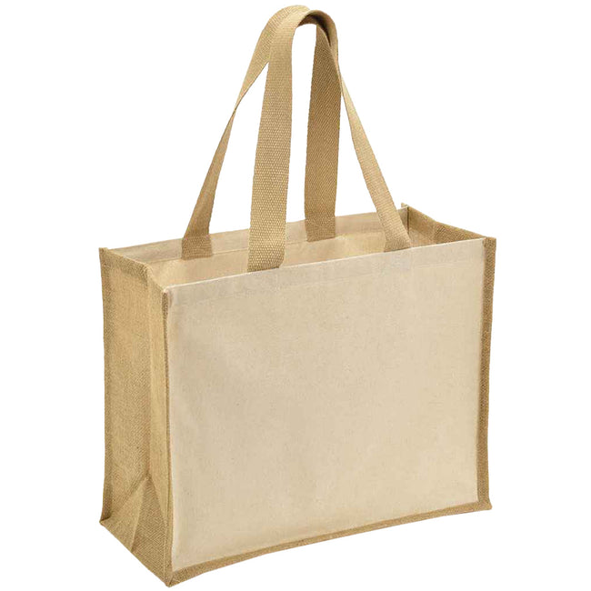 Natural - Front - Brand Lab Jute Canvas Shopper