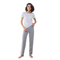 White-Heather Grey - Back - Towel City Womens-Ladies Pajama Set