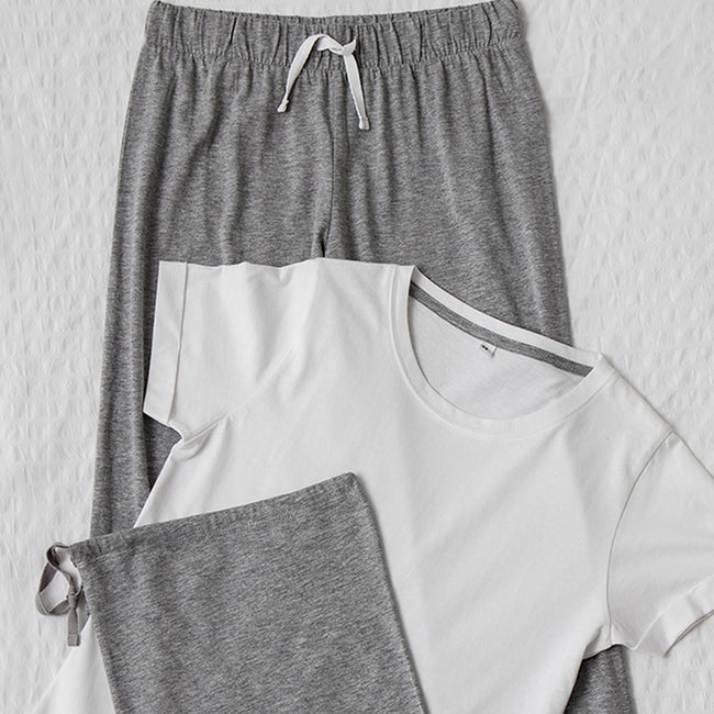 White-Heather Grey - Lifestyle - Towel City Womens-Ladies Pajama Set