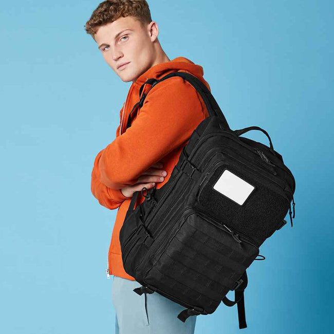 Black - Back - Bagbase Molle Tactical 9.2gal Knapsack