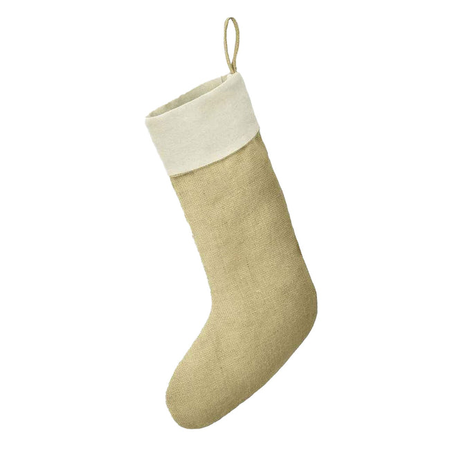 Natural-Cream - Front - Brand Lab Jute Christmas Stocking