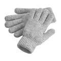 Gray - Front - Beechfield Cosy Cuffed Marl Ribbed Winter Gloves
