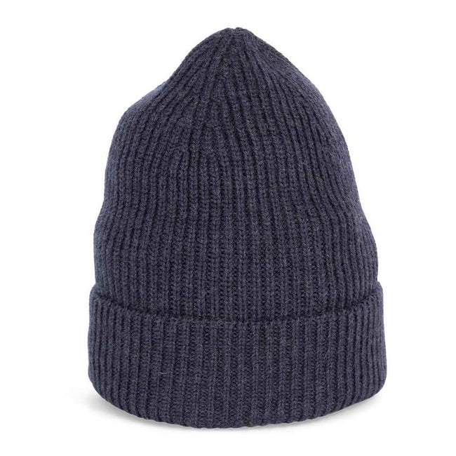 Navy Blue Heather - Front - Native Spirit Merino Wool Beanie
