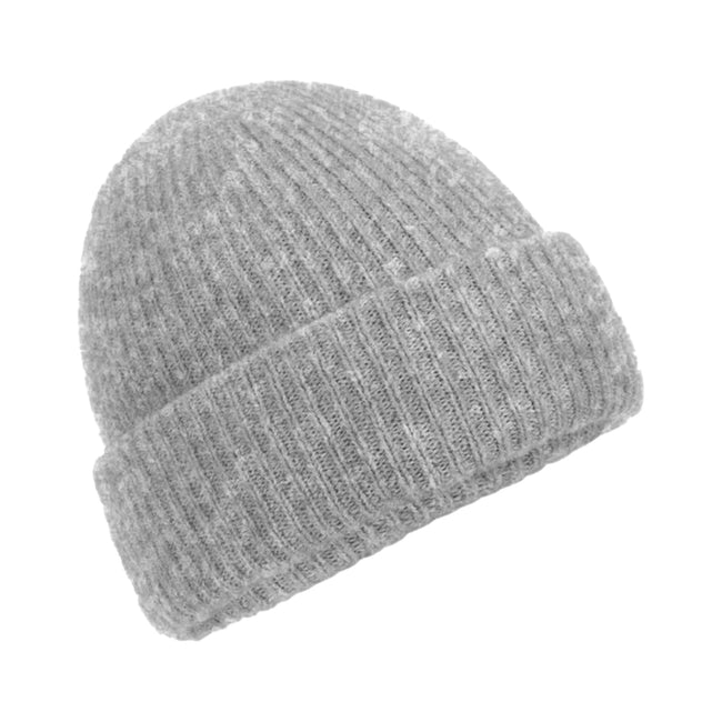 Gray - Front - Beechfield Cosy Ribbed Marl Beanie
