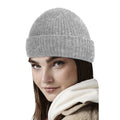 Gray - Back - Beechfield Cosy Ribbed Marl Beanie