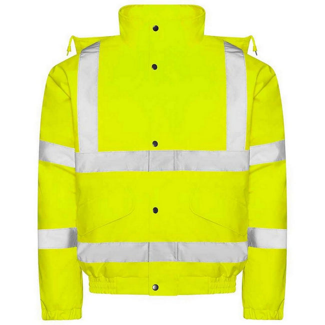 Yellow - Back - PRO RTX Mens High-Vis Bomber Jacket