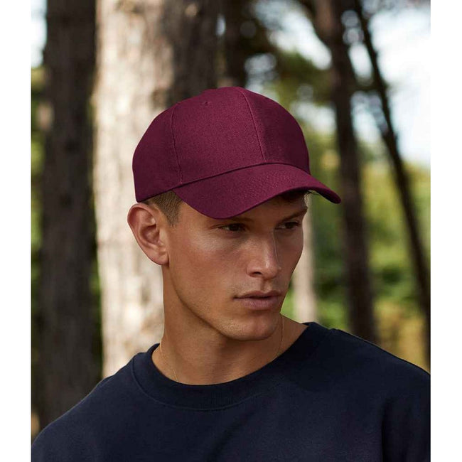 Burgundy - Back - Beechfield Pro-Style Brushed Cotton Heavy Cap