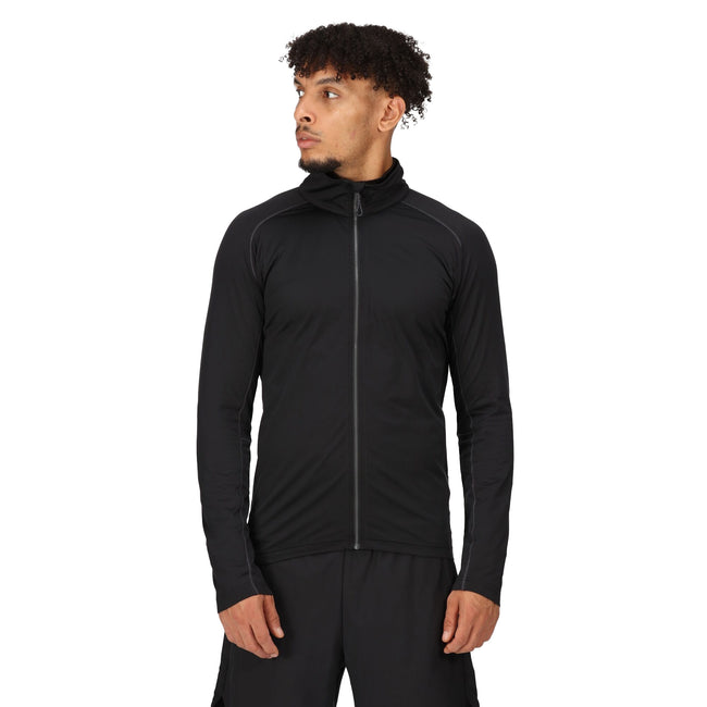 Black - Side - Regatta Mens Core Stretch Full Zip Midlayer