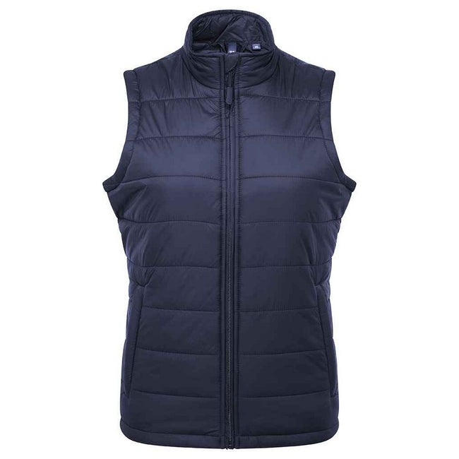 Navy - Front - Premier Womens-Ladies Recyclight Padded Vest
