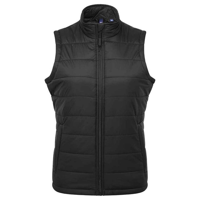 Black - Front - Premier Womens-Ladies Recyclight Padded Vest