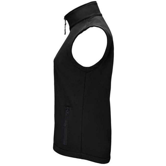 Black - Back - SOLS Womens-Ladies Race Softshell Vest