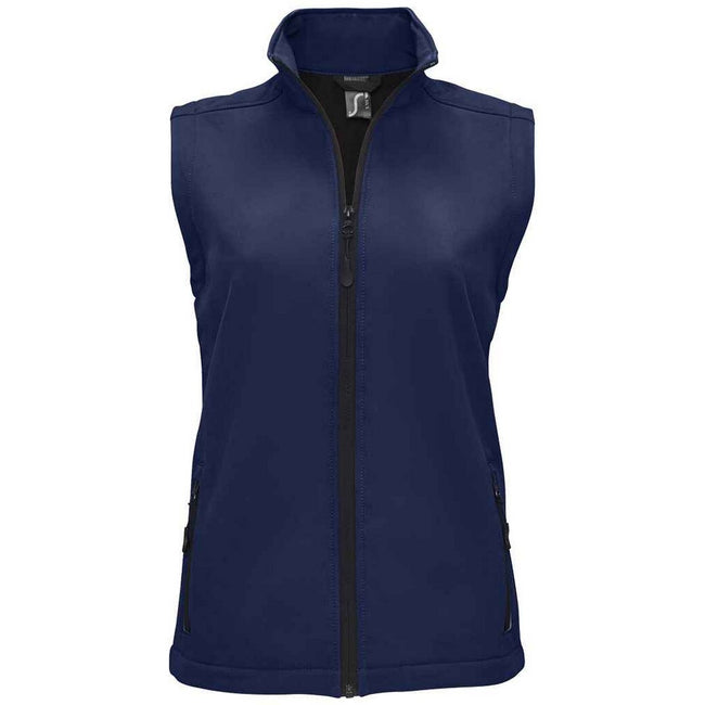 French Navy - Front - SOLS Womens-Ladies Race Softshell Vest