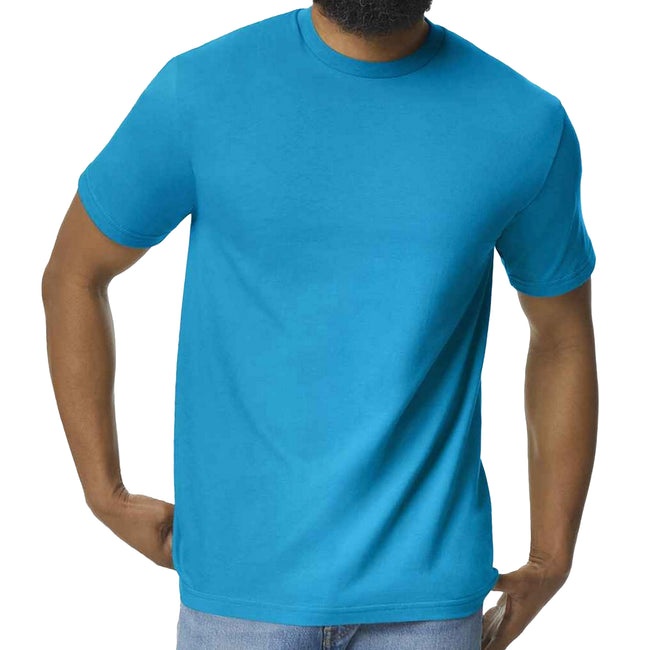 Sapphire Blue - Side - Gildan Mens Midweight Soft Touch T-Shirt
