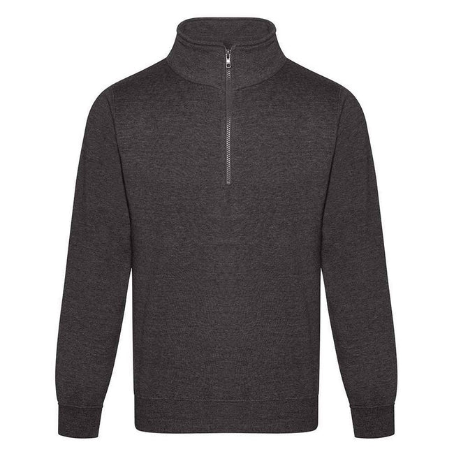 Charcoal - Front - PRO RTX Mens Quarter Zip Sweatshirt