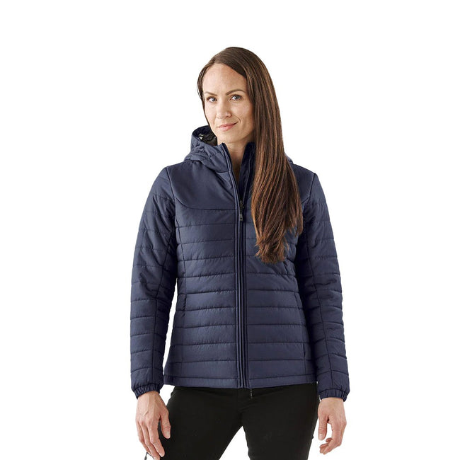 Navy - Back - Stormtech Womens-Ladies Nautilus Quilted Hooded Jacket