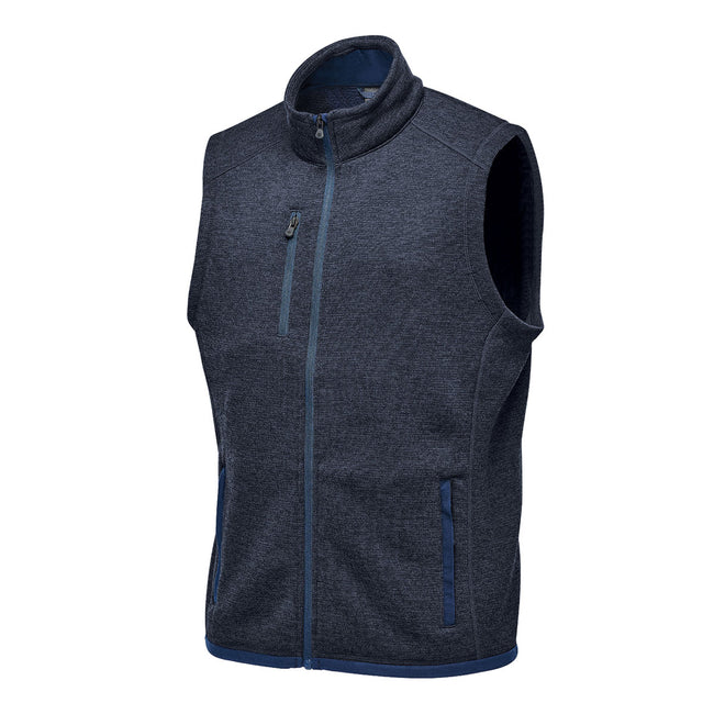 Navy - Side - Stormtech Mens Avalante Knitted Heather Full Zip Vest