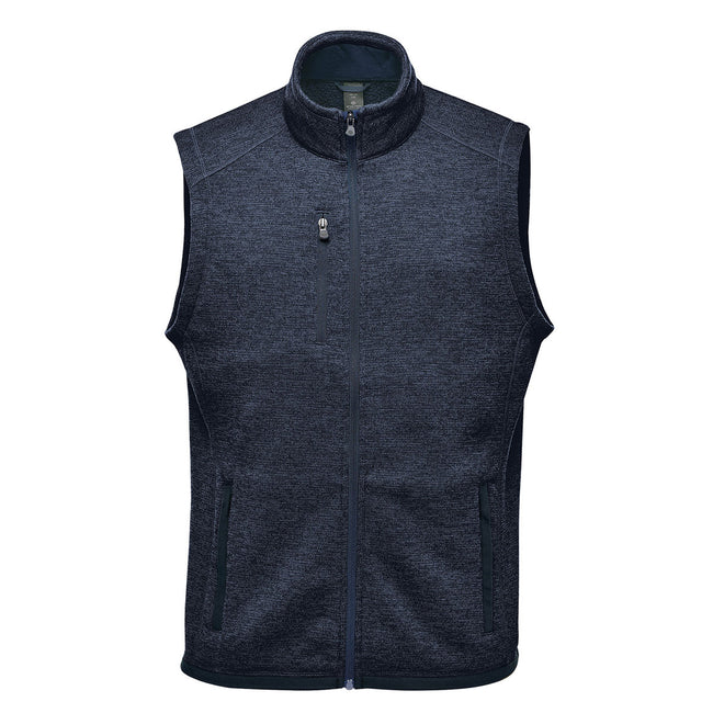 Navy - Front - Stormtech Mens Avalante Knitted Heather Full Zip Vest