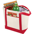 Natural,Red - Back - Bullet Lighthouse Non Woven Cooler Tote